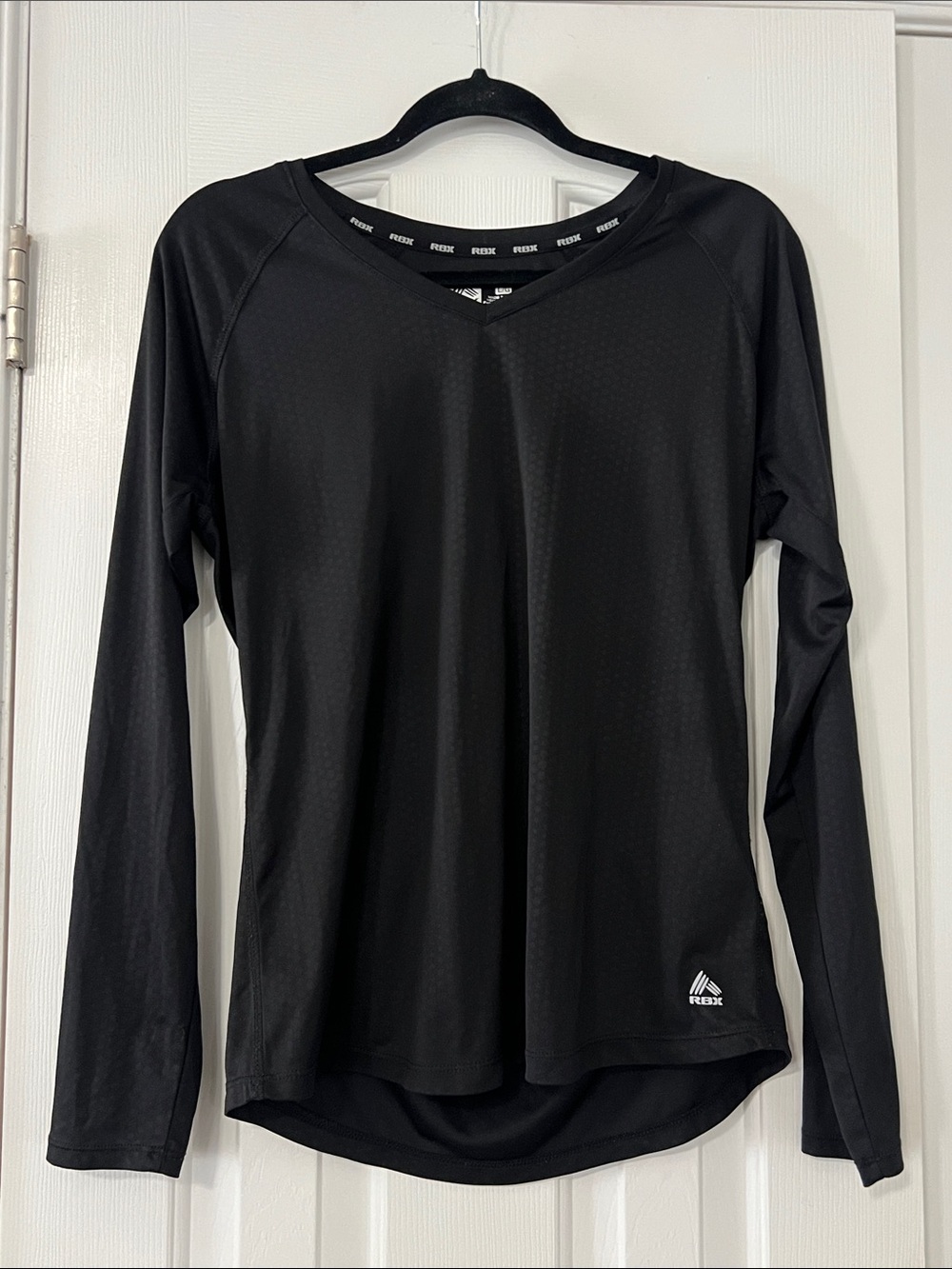 RBK Black Long-Sleeve V-Neck Performance Top